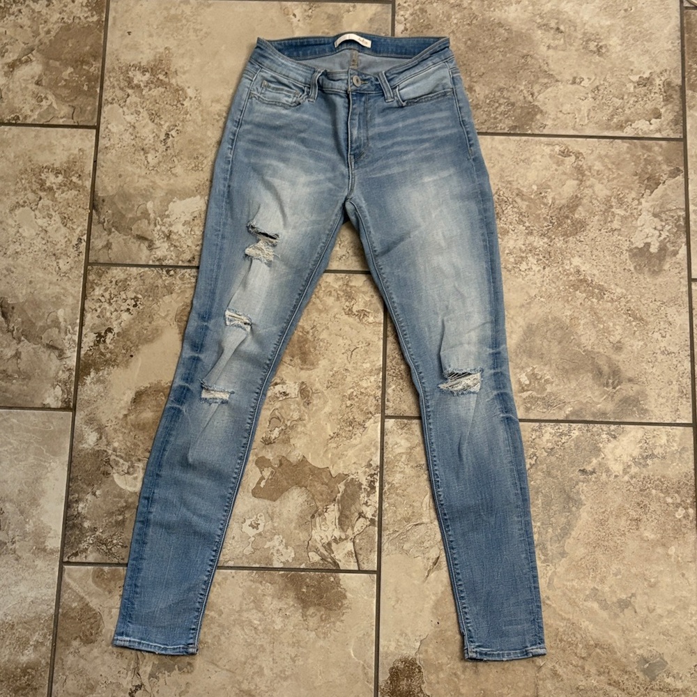 Daytrip Light Blue Distressed Skinny Jeans